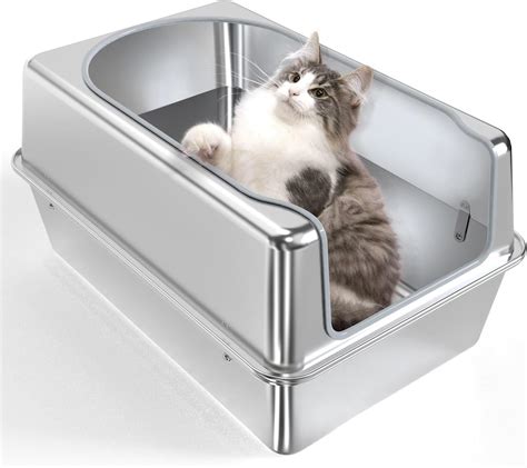 amazing litter box setup stainless steel|stainless steel litter box huge.